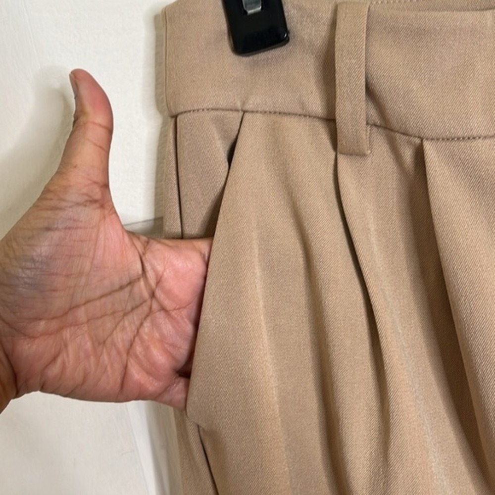 $218 Favorite Daughter The Favorite Pant Women Size 16 Beige High Rise Wide Leg - Picture 10 of 15